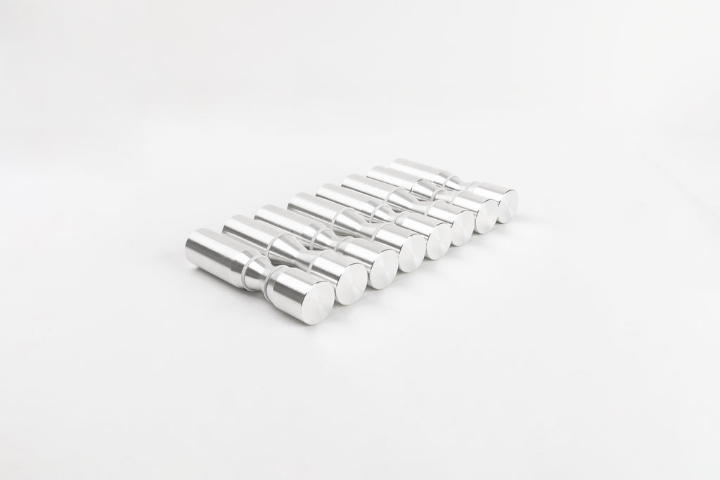 Winepegs Nek Rite 1 Lite wall-mounted wine pegs in brushed aluminum finish as a set of 4 pairs