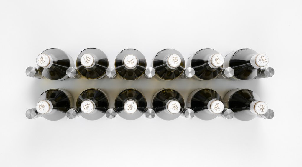 Installed Wine Pegs Beta Bloc series on wood wall