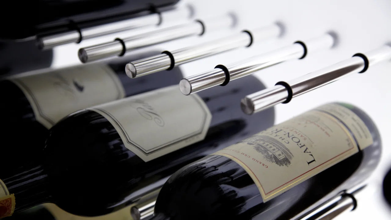 Wine wall featuring Wine Pegs premium wall-mounted wine pegs wine storage - The original